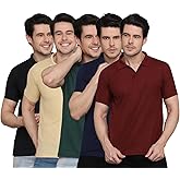 LEOTUDE Men's Matty Regular Fit Half Sleeve Polo T-Shirt Combo (Pack of 3)